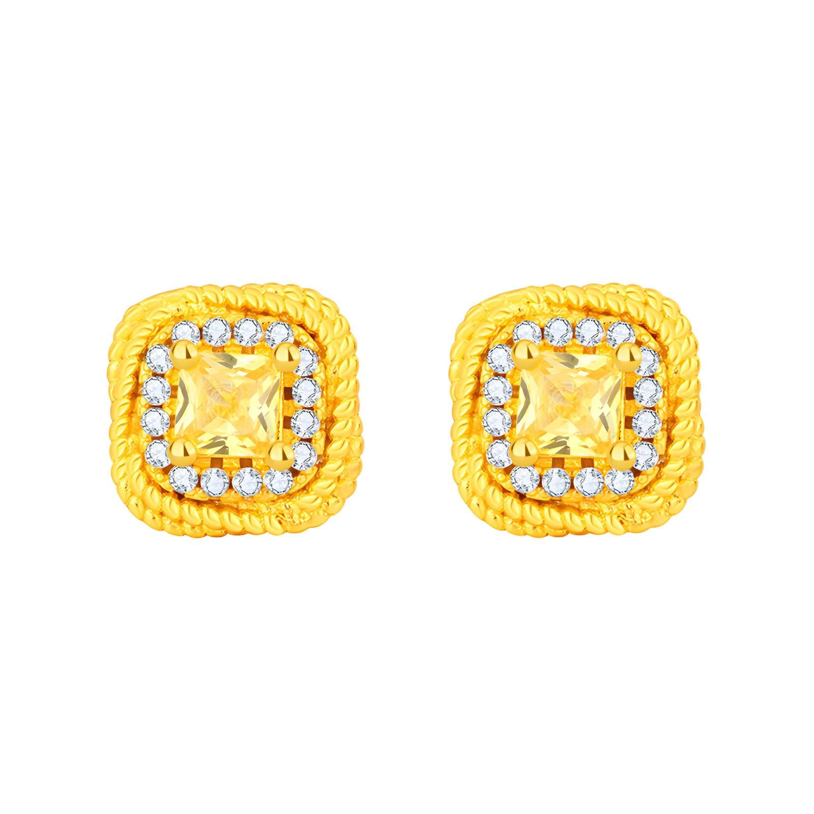 Earrings C&C yellow stone