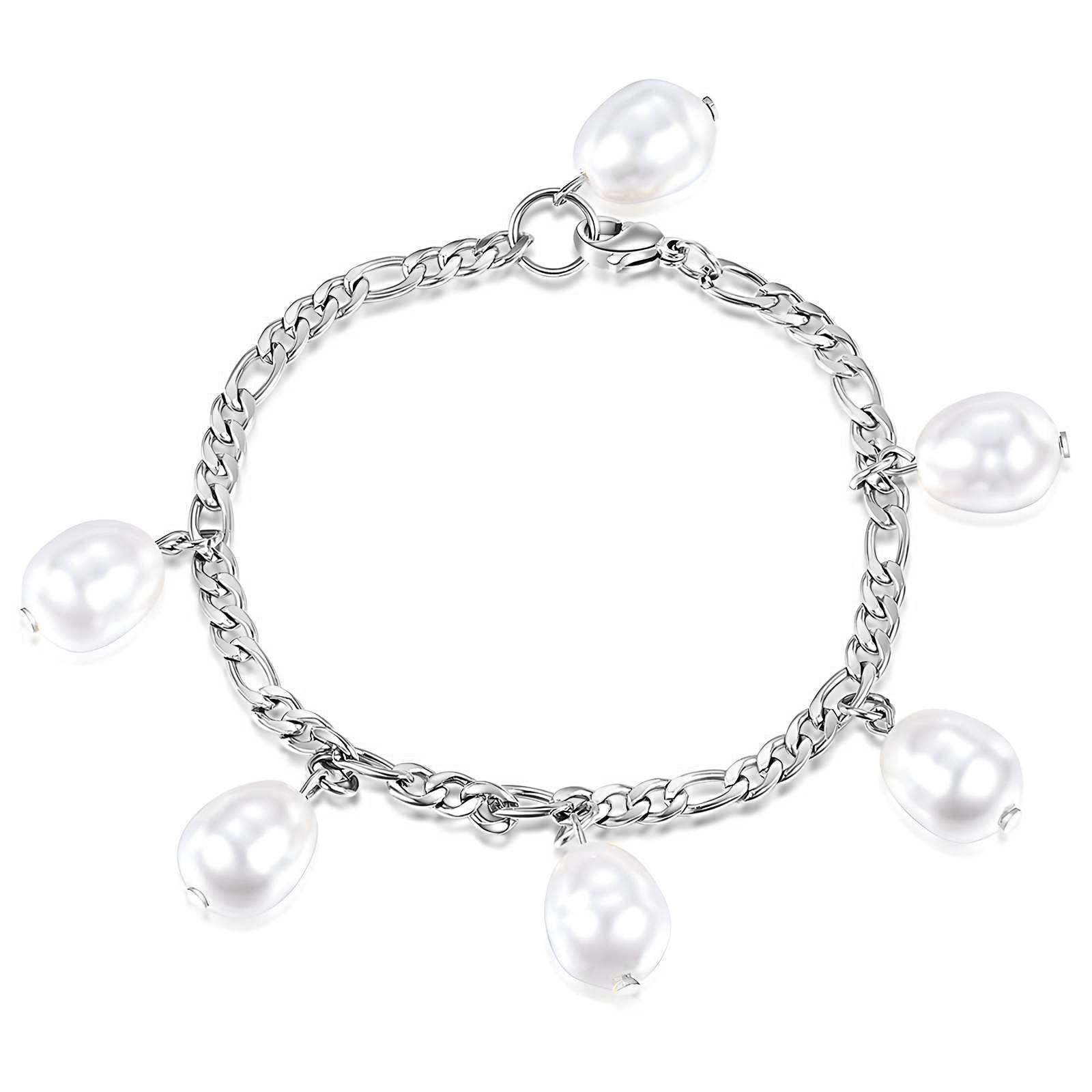 Bracelet pearls silver