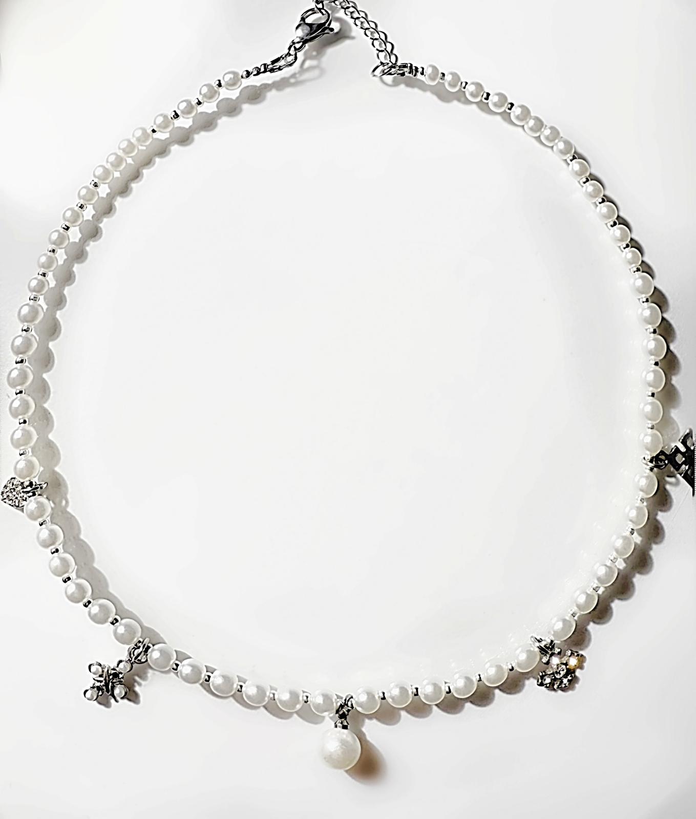 Choker pearls&silver Special collection